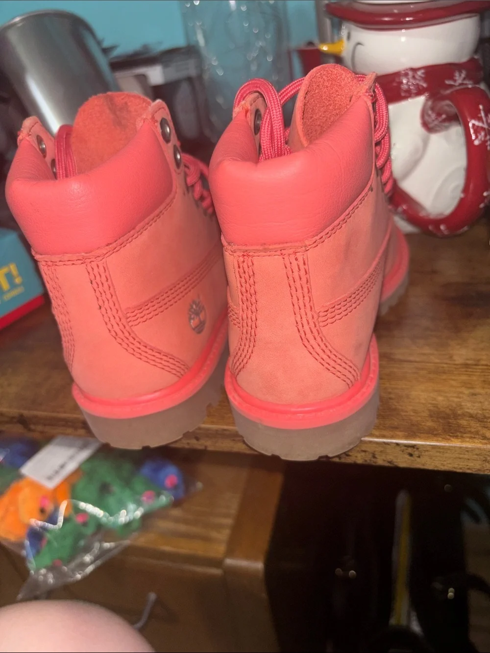 Girls coral Lace-Up timberland Boots